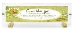 玻璃畫座-God bless you(Numbers6:24-26/英)
 Glass Frame(on marble stands)-God #15D-021E