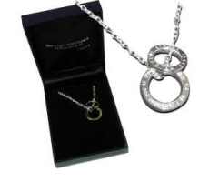 Stainless Steel Pendant with Steel Chain-二环#15D-089E